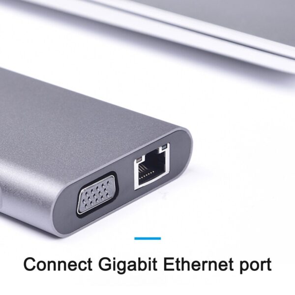 SKY POWER 10 in 1 USB 3.0 HDMI 4K SD Macbook Type-C Hub Çevirici Çoklayıcı - Görsel 2