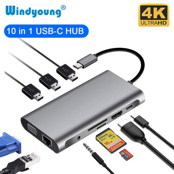 SKY POWER 10 in 1 USB 3.0 HDMI 4K SD Macbook Type-C Hub Çevirici Çoklayıcı