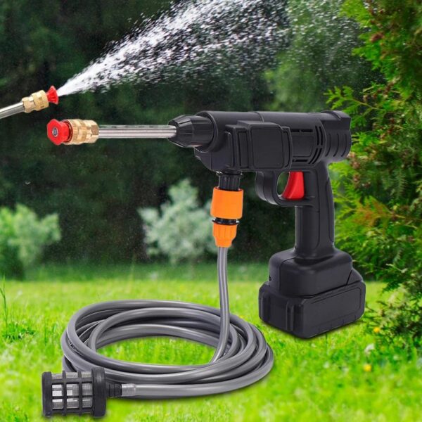 SKY POWER  300W Şarjlı Oto Yıkama Tabancası Yüksek Basınçlı Hazneli Sulama Püskürtme Yıkama Akülü Çantalı Tabanca (Copy) - Görsel 5