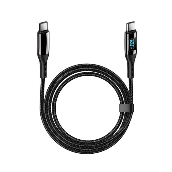 SKY POWER  100w 5A Type-c To Type-c Hızlı Data şarj Kablosu Dijital Ekran 120cm - Görsel 8