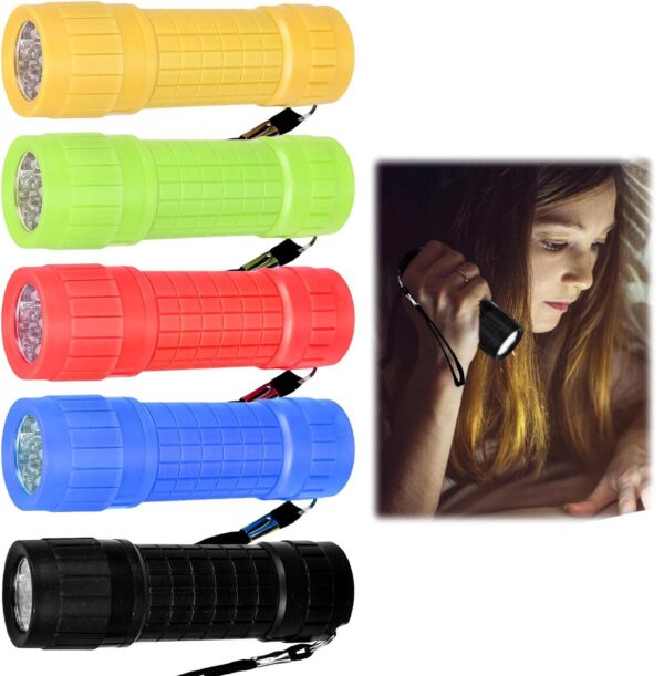 SKY POWER 5 Adet 9 Ledli El Feneri Seti 5 Renk 9 LED Güçlü Işık - Görsel 5