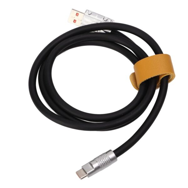 SKY POWER  Type-C Hızlı Şarj Kablosu - Katlanmaz Kırılmaz 1 metre Siyah - Görsel 4