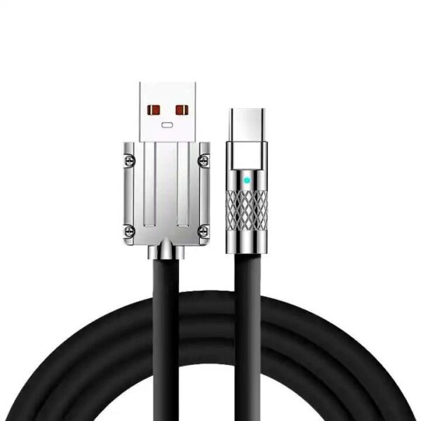 SKY POWER  Type-C Hızlı Şarj Kablosu - Katlanmaz Kırılmaz 1 metre Siyah - Görsel 7