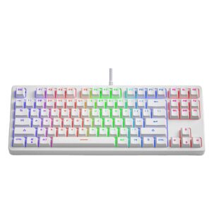 SKY POWER Blue Switch Mekanik Gaming Oyun Klavyesi RGB 61 Key Mavi Tuş Type-C Klavye BEYAZ