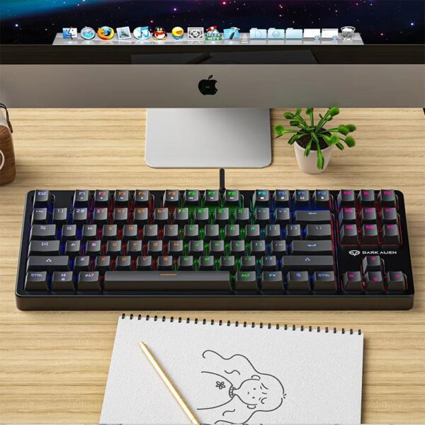 SKY POWER Leaven K870 Blue Switch Mekanik Gaming Oyun Klavyesi RGB 61 Key Mavi Tuş Type-C Klavye Siyah - Görsel 5