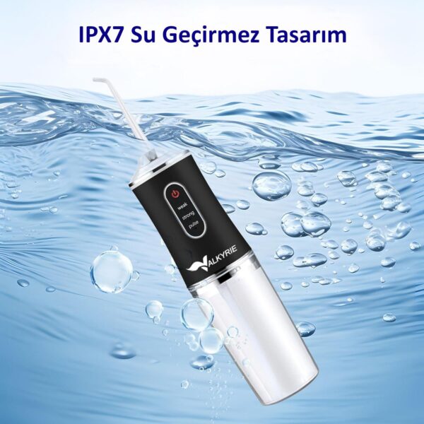 SKY POWER  Şarj Edilebilir 4 Başlıklı Taşınabilir Diş Protez Bakım ve Ağız Duşu Yüksek Kapasite Siyah - Görsel 5