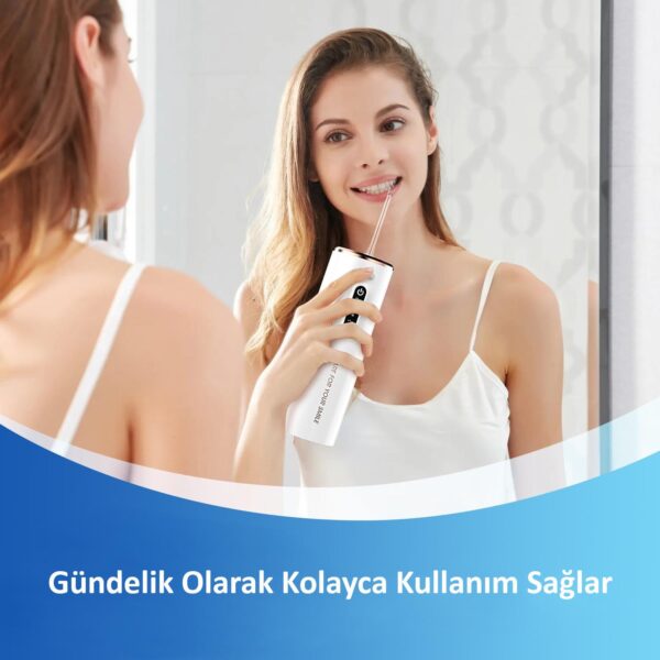 SKY POWER Şarj Edilebilir Taşınabilir Ağız Duşu 280ml Diş Protez Bakım Cihazı Gündelik Kullanım - Görsel 7