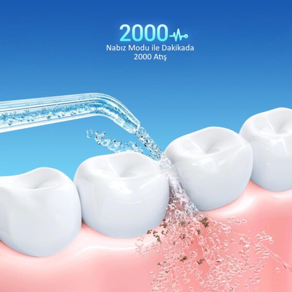 SKY POWER Şarj Edilebilir Taşınabilir Ağız Duşu 280ml Diş Protez Bakım Cihazı Gündelik Kullanım - Görsel 5