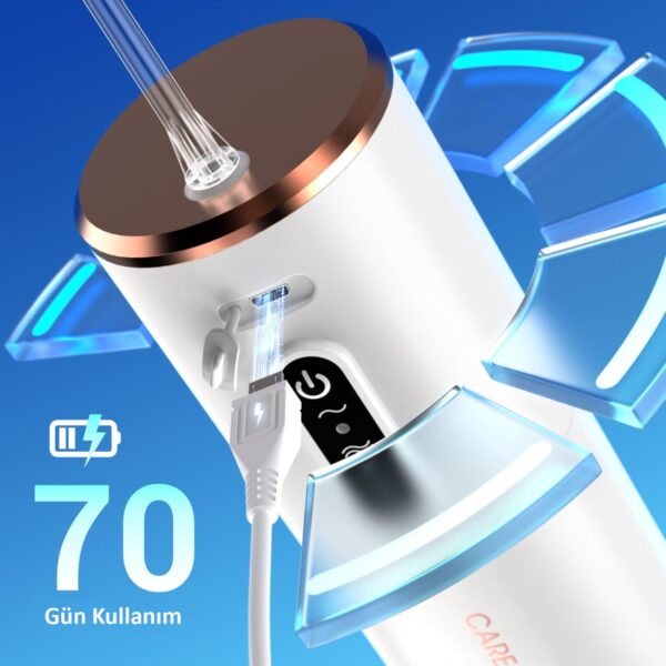 SKY POWER Şarj Edilebilir Taşınabilir Ağız Duşu 280ml Diş Protez Bakım Cihazı Gündelik Kullanım - Görsel 9
