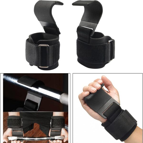 2 Adet Ağırlık Kaldırma Kancası Tutma Yardımcısı Bar Fitness Bilekliği - Görsel 9